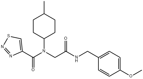 1,2,3-Thiadiazole-4-carboxamide,N-[2-[[(4-methoxyphenyl)methyl]amino]-2-oxoethyl]-N-(4-methylcyclohexyl)-(9CI) Struktur