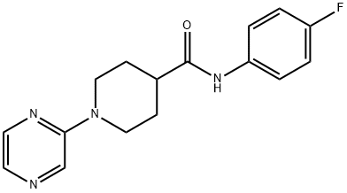 4-Piperidinecarboxamide,N-(4-fluorophenyl)-1-pyrazinyl-(9CI) Struktur