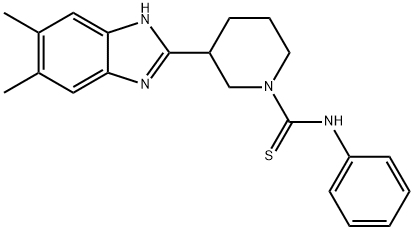 1-Piperidinecarbothioamide,3-(5,6-dimethyl-1H-benzimidazol-2-yl)-N-phenyl-(9CI) Struktur