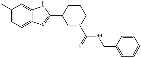 1-Piperidinecarbothioamide,3-(5-methyl-1H-benzimidazol-2-yl)-N-(phenylmethyl)-(9CI) Struktur