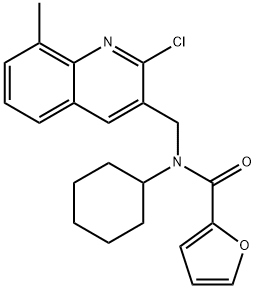 2-Furancarboxamide,N-[(2-chloro-8-methyl-3-quinolinyl)methyl]-N-cyclohexyl-(9CI) Struktur