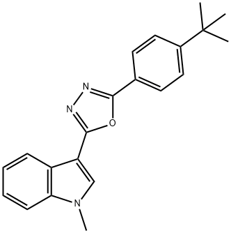 1H-Indole,3-[5-[4-(1,1-dimethylethyl)phenyl]-1,3,4-oxadiazol-2-yl]-1-methyl-(9CI) Struktur