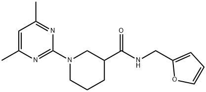 3-Piperidinecarboxamide,1-(4,6-dimethyl-2-pyrimidinyl)-N-(2-furanylmethyl)-(9CI) Struktur