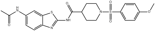 4-Piperidinecarboxamide,N-[6-(acetylamino)-2-benzothiazolyl]-1-[(4-methoxyphenyl)sulfonyl]-(9CI) Struktur