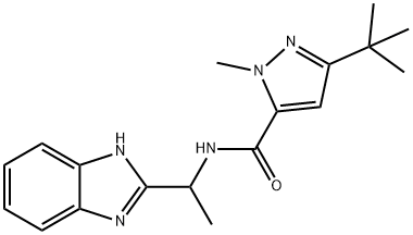 1H-Pyrazole-5-carboxamide,N-[1-(1H-benzimidazol-2-yl)ethyl]-3-(1,1-dimethylethyl)-1-methyl-(9CI) Struktur