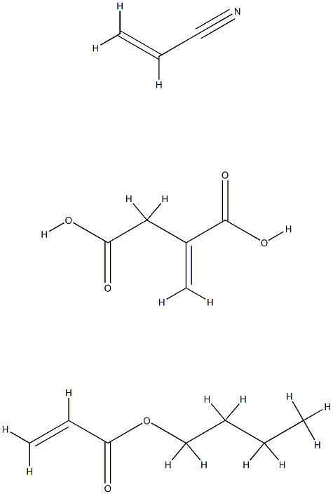 Butanedioic acid, methylene-, polymer with butyl 2-propenoate and 2-propenenitrile Struktur