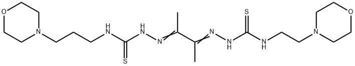 4-(2-Morpholinoethyl)-4'-(3-morpholinopropyl)[1,1'-(1,2-dimethyl-1,2-ethanediylidene)bisthiosemicarbazide] Struktur