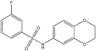 N-(2,3-dihydro-1,4-benzodioxin-6-yl)-3-fluorobenzenesulfonamide Struktur