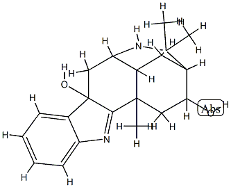 (3S,13R)-1,2,3,4,4aα,5,11,11aα-Octahydro-2,2,5-trimethyl-3β,5β-ethano-10bH-pyrido[3,2-b]carbazole-10bβ,13-diol Struktur