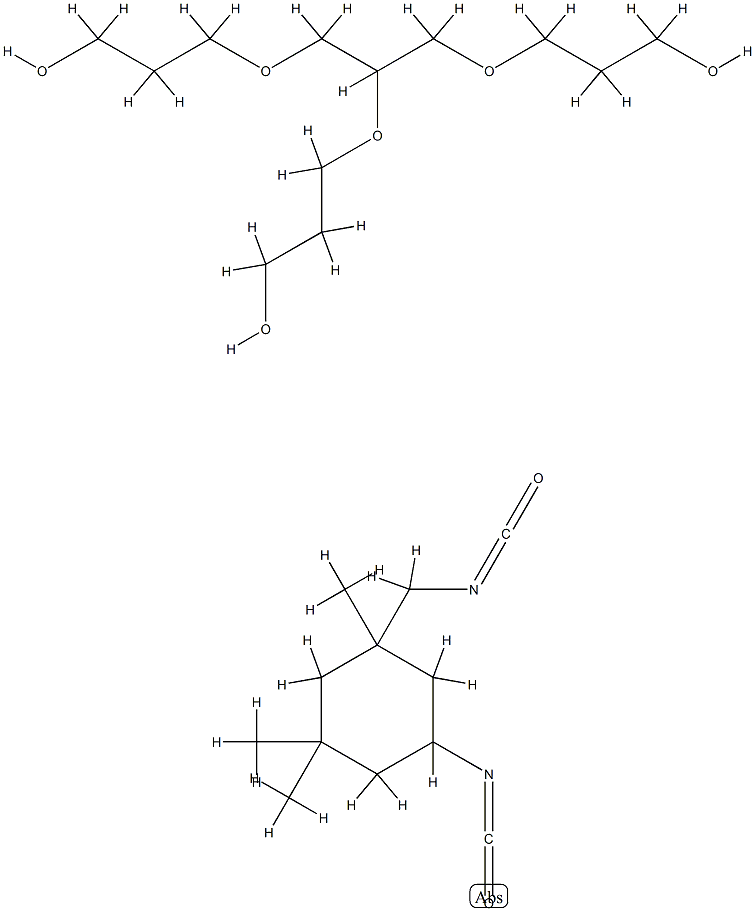 Poly[oxy(methyl-1,2-ethanediyl)], α,α',α''- 1,2,3-propanetriyltris[ω-hydroxy-, polymer with 5-isocyanato-1-(isocyanatomethyl) -1,3,3-trimethylcyclohexane Struktur
