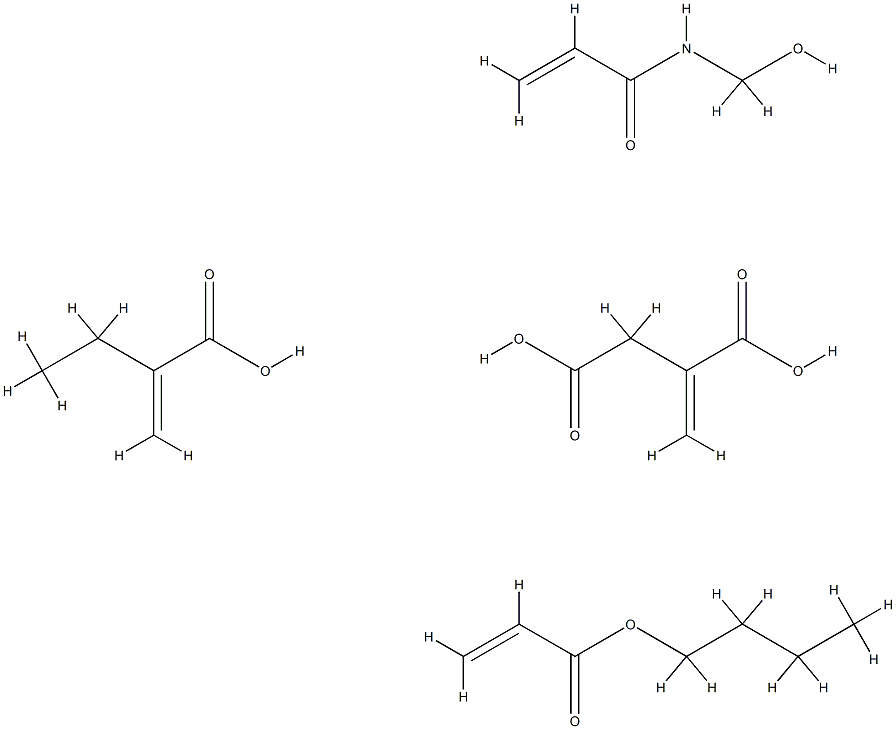 Butyl acrylate, ethyl acrylate, itaconic acid, N-methylolacrylamide polymer, ammonium salt Struktur