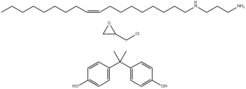 Phenol, 4,4'-(1-methylethylidene)bis-, polymer with (chloromethyl)oxirane, reaction products with (Z)-N-9-octadecenyl-1,3-propanediamine Struktur