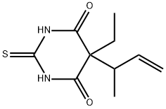 4,6(1H,5H)-Pyrimidinedione,5-ethyldihydro-5-(1-methyl-2-propenyl)-2-thioxo-(9CI) Struktur