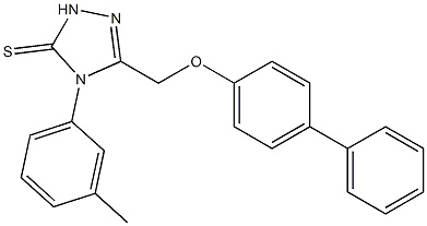 s-Triazole-2-thiol, 5-(4-biphenoxymethyl)-1-(m-tolyl)- Struktur