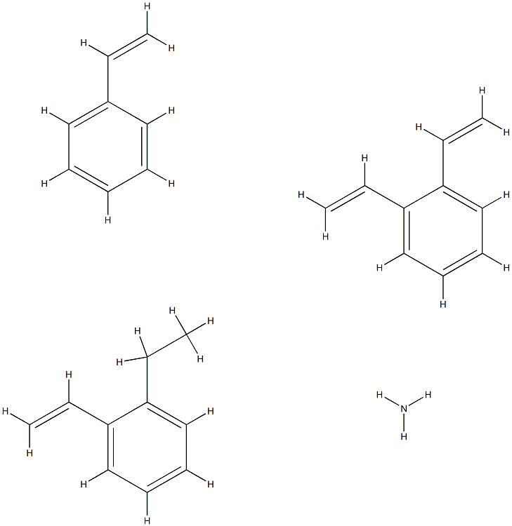 Benzene, diethenyl-, polymer with ethenylbenzene and ethenylethylbenzene, sulfonated, ammonium salts Struktur