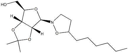 5-Hexyl-2-(2-O,3-O-isopropylidene-β-D-ribofuranosyl)isoxazolidine Struktur