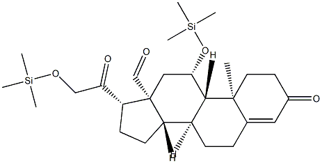 3,20-Dioxo-11β,21-bis(trimethylsiloxy)pregn-4-en-18-al Struktur