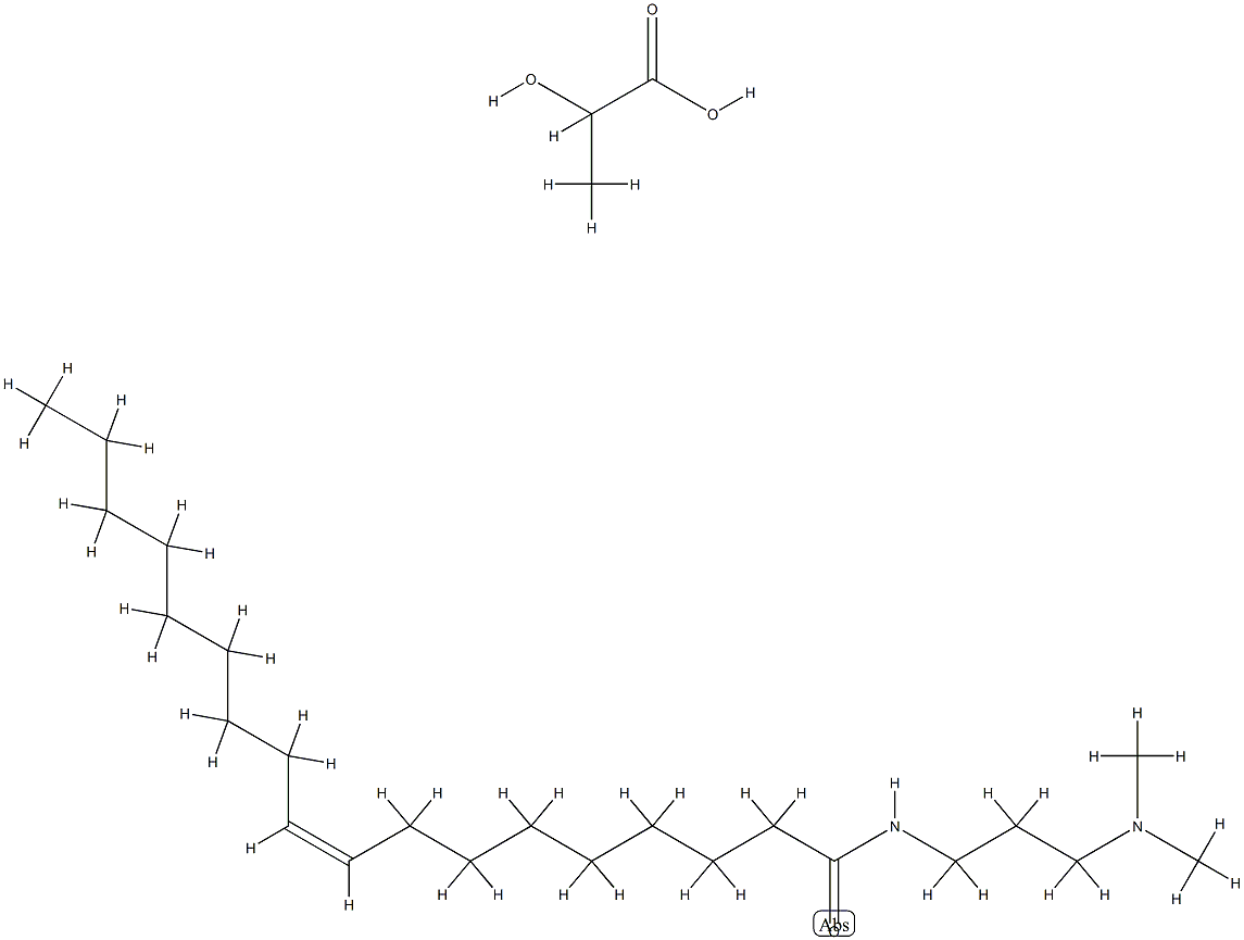 Propanoic acid, 2-hydroxy-, compd. with (9Z)-N-3-(dimethylamino)propyl-9-octadecenamide (1:1) Struktur