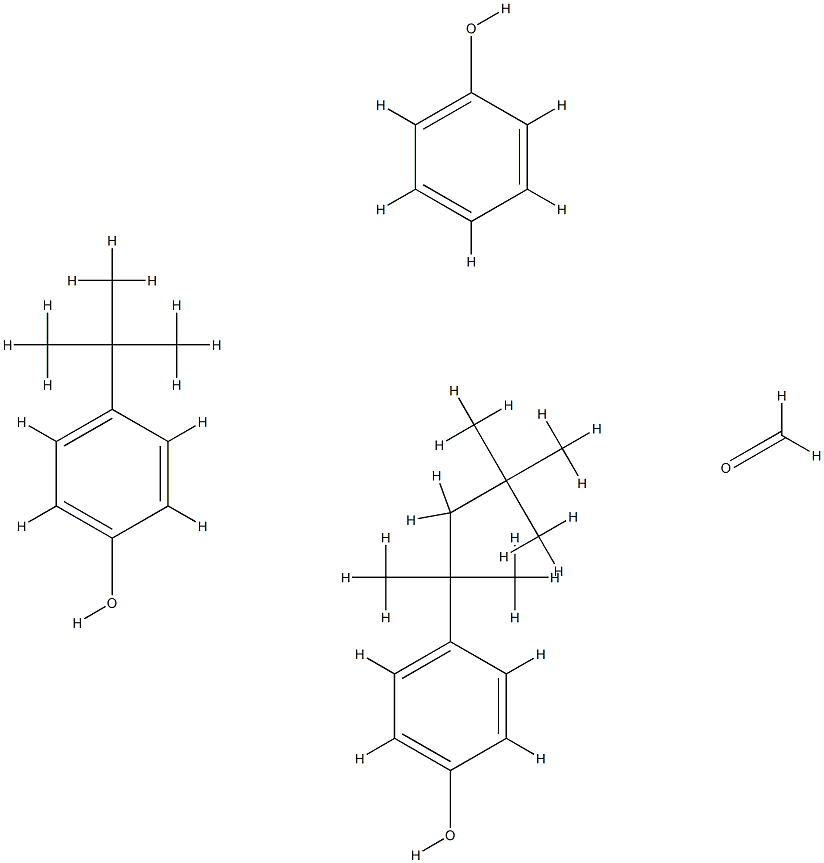 Formaldehyde, polymer with 4-(1,1-dimethylethyl) phenol, phenol and 4-(1,1,3,3-tetramethylbutyl) phenol Struktur