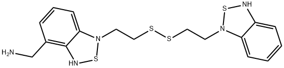 [7-[2-[2-(8-thia-7,9-diazabicyclo[4.3.0]nona-3,5,9-trien-7-yl)ethyldis ulfanyl]ethyl]-8-thia-7,9-diazabicyclo[4.3.0]nona-3,5,9-trien-2-yl]met hanamine Struktur