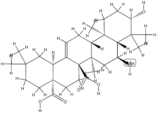 3β,6α-Dihydroxyolean-12-ene-27,28-dioic acid Struktur