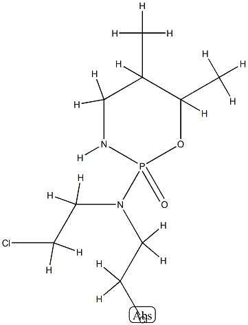 N,N-bis(2-chloroethyl)-5,6-dimethyl-2-oxo-1-oxa-3-aza-2$l^{5}-phosphac yclohexan-2-amine Struktur