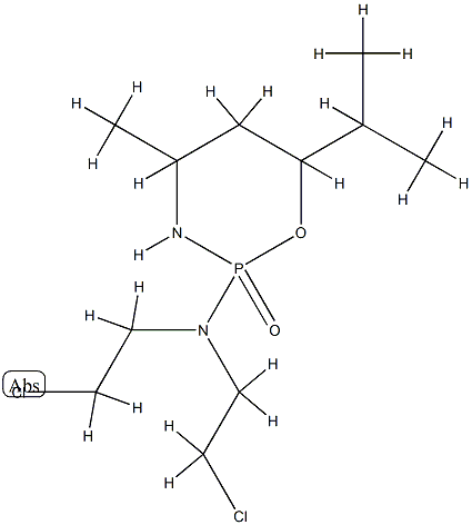 N,N-bis(2-chloroethyl)-4-methyl-2-oxo-6-propan-2-yl-1-oxa-3-aza-2$l^{5 }-phosphacyclohexan-2-amine Struktur