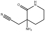 3-Piperidineacetonitrile,3-amino-2-oxo-(9CI) Struktur