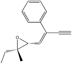 Oxirane, 2-ethyl-2-methyl-3-[(1E)-2-phenyl-1-buten-3-ynyl]-, (2R,3S)-rel- (9CI) Struktur