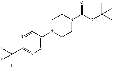 4-(2-Trifluoromethylpyrimidin-5-yl)-1-piperazine-1-carboxylic acid tert-butyl ester Struktur