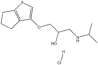 1-(propan-2-ylamino)-3-(8-thiabicyclo[3.3.0]octa-6,9-dien-6-yloxy)prop an-2-ol hydrochloride Struktur