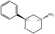 (2R,4R)-2-Phenyl-tetrahydro-2H-pyran-4-amine Struktur