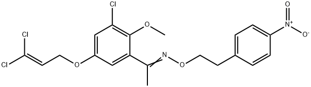 1-[3-chloro-5-[(3,3-dichloro-2-propen-1-yl)oxy]-2-methoxyphenyl]-, O-[2-(4-nitrophenyl)ethyl]oxime Struktur