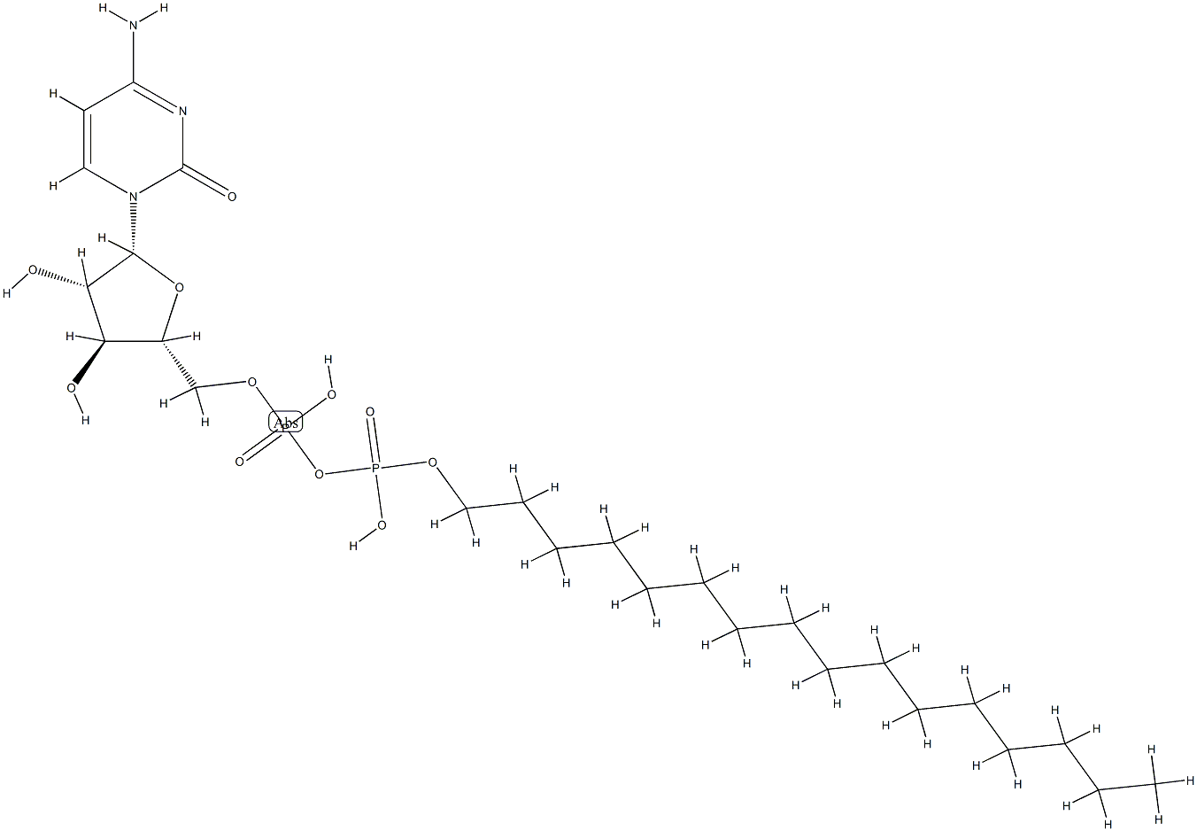 P(1)-(1-hexadecyl)-P(2)-(1-beta-arabinofuranosylcytosin-5'-yl)pyrophosphate Struktur