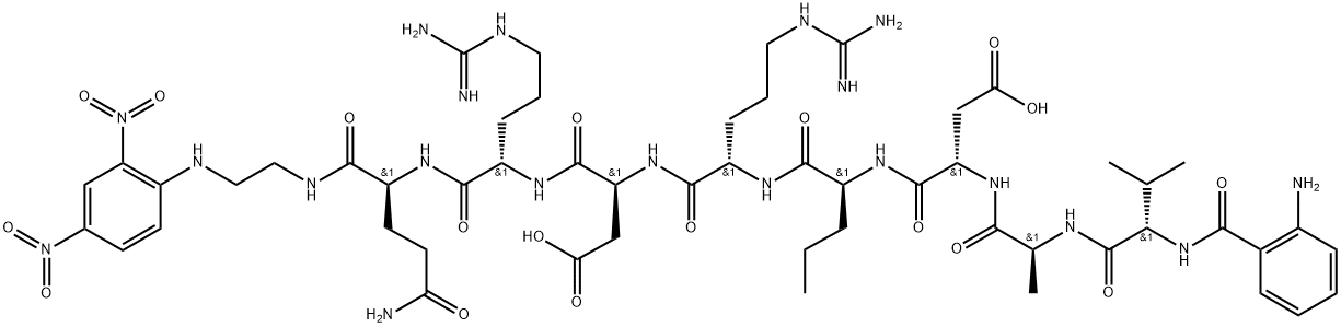 Abz-Val-Ala-Asp-Nva-Arg-Asp-Arg-Gln-EDDnp Struktur