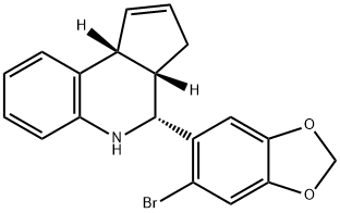 (3aS*,4R*,9bR*)-4-(6-Bromo-1,3-benzodioxol-5-yl)-3a,4,5,9b-3H-cyclopenta[c]quinoline Struktur