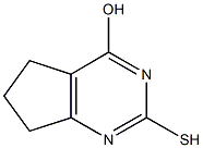 2-sulfanyl-6,7-dihydro-5H-cyclopenta[d]pyrimidin-4-ol Struktur