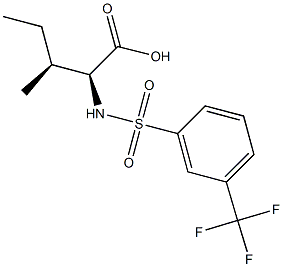 (2S,3S)-3-methyl-2-({[3-(trifluoromethyl)phenyl]sulfonyl}amino)pentanoic acid Struktur