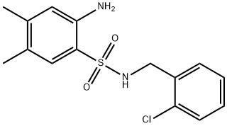 2-amino-N-[(2-chlorophenyl)methyl]-4,5-dimethylbenzene-1-sulfonamide Struktur