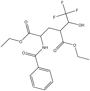 diethyl 2-(benzoylamino)-4-(2,2,2-trifluoro-1-hydroxyethyl)pentanedioate Struktur