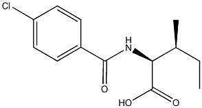 (2S,3S)-2-[(4-chlorobenzoyl)amino]-3-methylpentanoic acid Struktur