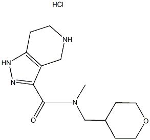 N-Methyl-N-(tetrahydro-2H-pyran-4-ylmethyl)-4,5,6,7-tetrahydro-1H-pyrazolo[4,3-c]pyridine-3-carboxam Struktur