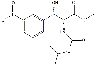 methyl (2R,3S)-2-[(tert-butoxycarbonyl)amino]-3-hydroxy-3-(3-nitrophenyl)propanoate Struktur