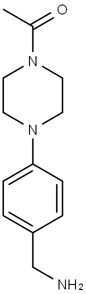 1-{4-[4-(aminomethyl)phenyl]piperazin-1-yl}ethan-1-one Struktur