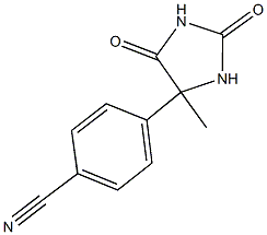 4-(4-methyl-2,5-dioxoimidazolidin-4-yl)benzonitrile Struktur