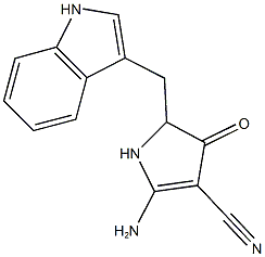 2-AMINO-5-(1H-INDOL-3-YLMETHYL)-4-OXO-4,5-DIHYDRO-1H-PYRROLE-3-CARBONITRILE Struktur