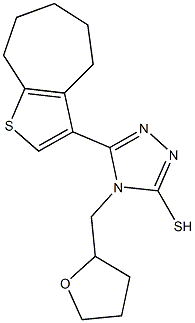 5-(5,6,7,8-tetrahydro-4H-cyclohepta[b]thien-3-yl)-4-(tetrahydrofuran-2-ylmethyl)-4H-1,2,4-triazole-3-thiol Struktur