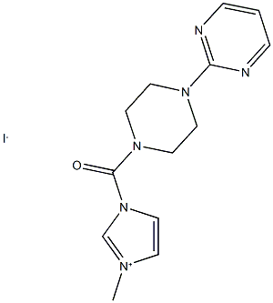 3-methyl-1-[(4-pyrimidin-2-ylpiperazin-1-yl)carbonyl]-1H-imidazol-3-ium iodide Struktur