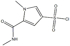 1-methyl-5-[(methylamino)carbonyl]-1H-pyrrole-3-sulfonyl chloride Struktur