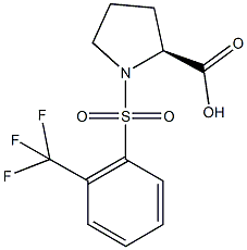 (2S)-1-{[2-(trifluoromethyl)phenyl]sulfonyl}pyrrolidine-2-carboxylic acid Struktur